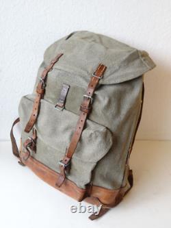 Swiss Army Military Backpack Rucksack 1961 Canvas Salt & Pepper Switzerland RAR