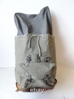 Swiss Army Military Backpack Rucksack 1964 Canvas Salt & Pepper Switzerland RAR