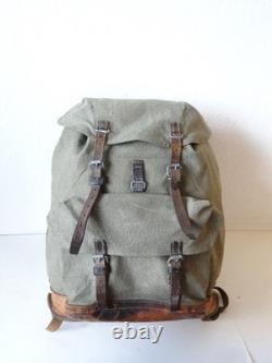 Swiss Army Military Backpack Rucksack 1964 Canvas Salt & Pepper Switzerland RAR