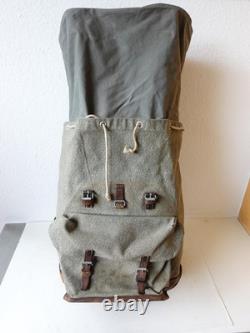 Swiss Army Military Backpack Rucksack 1965 Canvas Salt & Pepper Switzerland RAR
