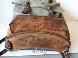Swiss Army Military Backpack Rucksack 1965 Canvas Salt & Pepper Switzerland RAR