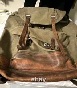 Swiss Army Military Backpack Rucksack 1968 Canvas Salt & Pepper Switzerland