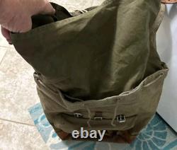 Swiss Army Military Backpack Rucksack 1968 Canvas Salt & Pepper Switzerland