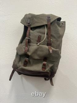 Swiss Army Military Backpack Rucksack 1969 Canvas Salt & Pepper Switzerland