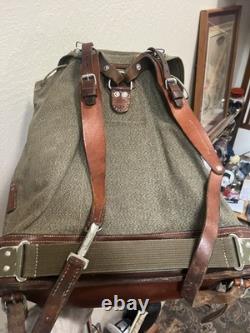 Swiss Army Military Backpack Rucksack 1969 Canvas Salt & Pepper Switzerland