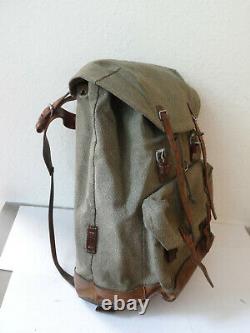 Swiss Army Military Backpack Rucksack 1969 Canvas Salt & Pepper Switzerland RAR