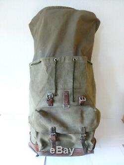 Swiss Army Military Backpack Rucksack 1971 CH Canvas Salt & Pepper
