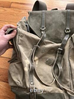 Swiss Army Military Backpack Rucksack 40s 50s Canvas Salt & Pepper Switzerland