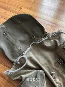Swiss Army Military Backpack Rucksack 40s 50s Canvas Salt & Pepper Switzerland