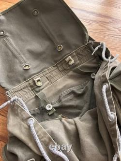 Swiss Army Military Backpack Rucksack 40s 50s Canvas Salt & Pepper Switzerland