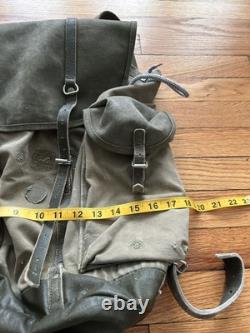 Swiss Army Military Backpack Rucksack 40s 50s Canvas Salt & Pepper Switzerland