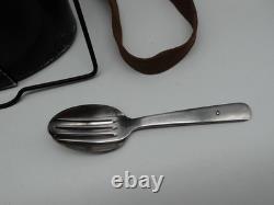 Swiss Army Military Bread Bag Set bottle mess kit+canteen+cutlery leather SIGG