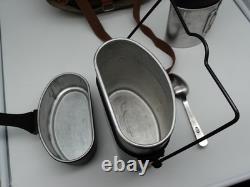 Swiss Army Military Bread Bag Set bottle mess kit+canteen+cutlery leather SIGG