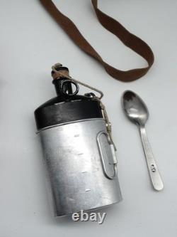 Swiss Army Military Bread Bag Set bottle mess kit+canteen+cutlery leather SIGG