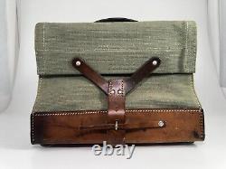 Swiss Army Military Leather Canvas Magazine Ammo Bag Card Holder 1960s Genuine