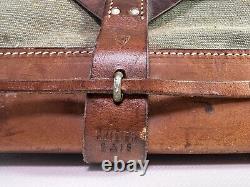 Swiss Army Military Leather Canvas Magazine Ammo Bag Card Holder 1960s Genuine