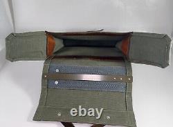 Swiss Army Military Leather Canvas Magazine Ammo Bag Card Holder 1960s Genuine