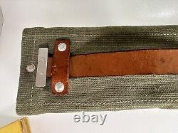 Swiss Army Military Leather Canvas Magazine Ammo Bag Card Holder 1960s Genuine