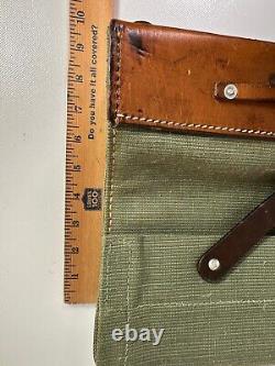 Swiss Army Military Leather Canvas Magazine Ammo Bag Card Holder 1960s Genuine