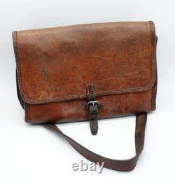 Swiss Army Military Leather Mail Bag Satchel Large Laptop Ipad Large Vintage WW2