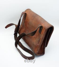 Swiss Army Military Leather Mail Bag Satchel Large Laptop Ipad Large Vintage WW2