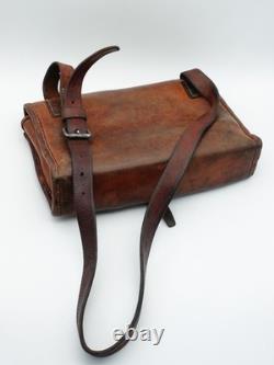 Swiss Army Military Leather Mail Bag Satchel Large Laptop Ipad Large Vintage WW2