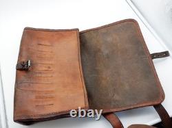Swiss Army Military Leather Mail Bag Satchel Large Laptop Ipad Large Vintage WW2