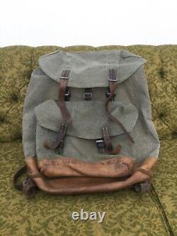 Swiss Army Rucksack backpack 1961 Geneva Salt & Pepper Switzerland Military Nice