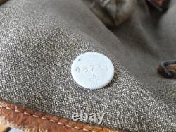 Swiss Army Sattler Backpack 40s Vtg Salt and Pepper Military Leather Canvas 1947