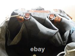 Swiss Army Sattler Backpack 40s Vtg Salt and Pepper Military Leather Canvas 1947