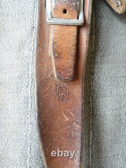 Swiss Army Sattler Backpack 40s Vtg Salt and Pepper Military Leather Canvas 1947