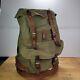 Swiss Army Sattler Backpack 71 Vtg Salt And Pepper Military Leather Canvas