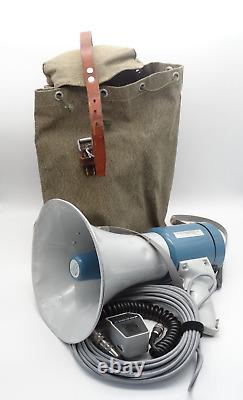 Swiss Army Sattler Special Megaphone Bag Vtg Military Leather Canvas 1960