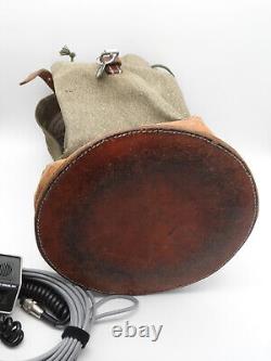 Swiss Army Sattler Special Megaphone Bag Vtg Military Leather Canvas 1960