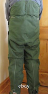 Swiss Army Surplus Motorcycle Pants Coveralls Size L Green Insulated Canvas Vtg