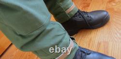 Swiss Army Surplus Motorcycle Pants Coveralls Size L Green Insulated Canvas Vtg