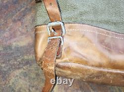 Swiss Army Vintage Backpack/duffle canvas & Leather Salt & Pepper 1963