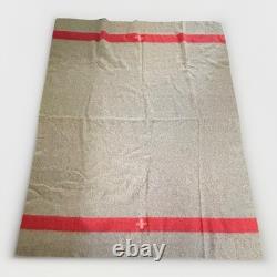 Swiss Army Wool Blanket HS 57 1957 Military White Cross Swiss Alps Blanket