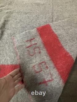 Swiss Army Wool Blanket HS 57 1957 Military White Cross Swiss Alps Blanket