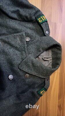 Swiss military, army, woolen overcoat 1940. Size 49. Vintage Switzerland Coat