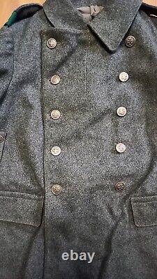 Swiss military, army, woolen overcoat 1940. Size 49. Vintage Switzerland Coat