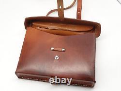 TOP Swiss Army Military Leather Shoulder Bag Officier Switzerland Surplus Brown