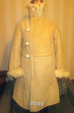 TULUP Bekesha Russian Officer Winter Sheepskin Coat Army USSR Shearling Jacket