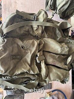 Two Army Military Field Pack Alice Backpack With Frame 1980's vintage