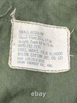 U. S. Army M65 Field Jacket Surplus LINER Hooded Vietnam 60's OG Military Small