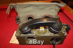 U S Army Military Surplus Ta-43 Pt Signal Corps Field Phone Radio Telephone Case