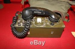 U S Army Military Surplus Ta-43 Pt Signal Corps Field Phone Radio Telephone Case