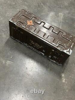 UK Army Ammo Box Brown 120mm Military Explosive Vintage