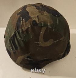 UNICOR M-5 Military Helmet PASGT Green US Army DLA100- Sz MED with Camo Cover