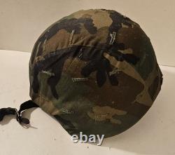 UNICOR M-5 Military Helmet PASGT Green US Army DLA100- Sz MED with Camo Cover